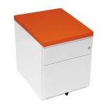Bisley Desk Integrated Pedestals orange top